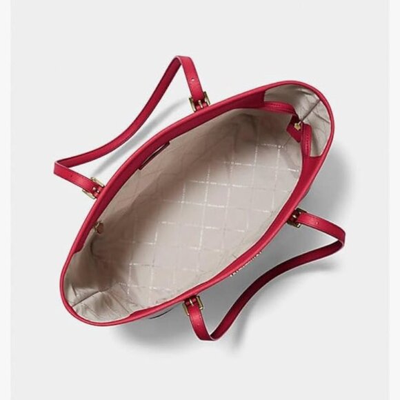 Michale Kors Jet Set Travel Large Red Saffiano Leather Tote Bag - Picture 3 of 4